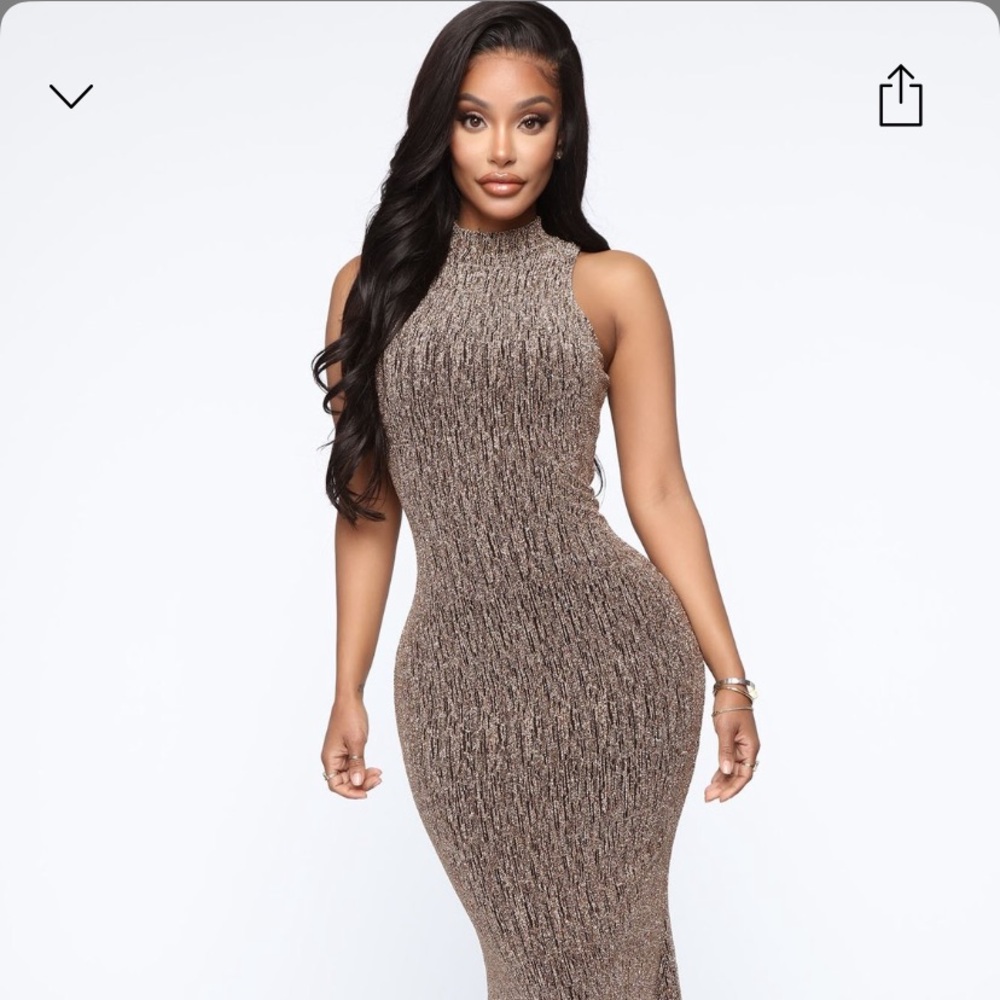 Rolling deep metallic maxi dress